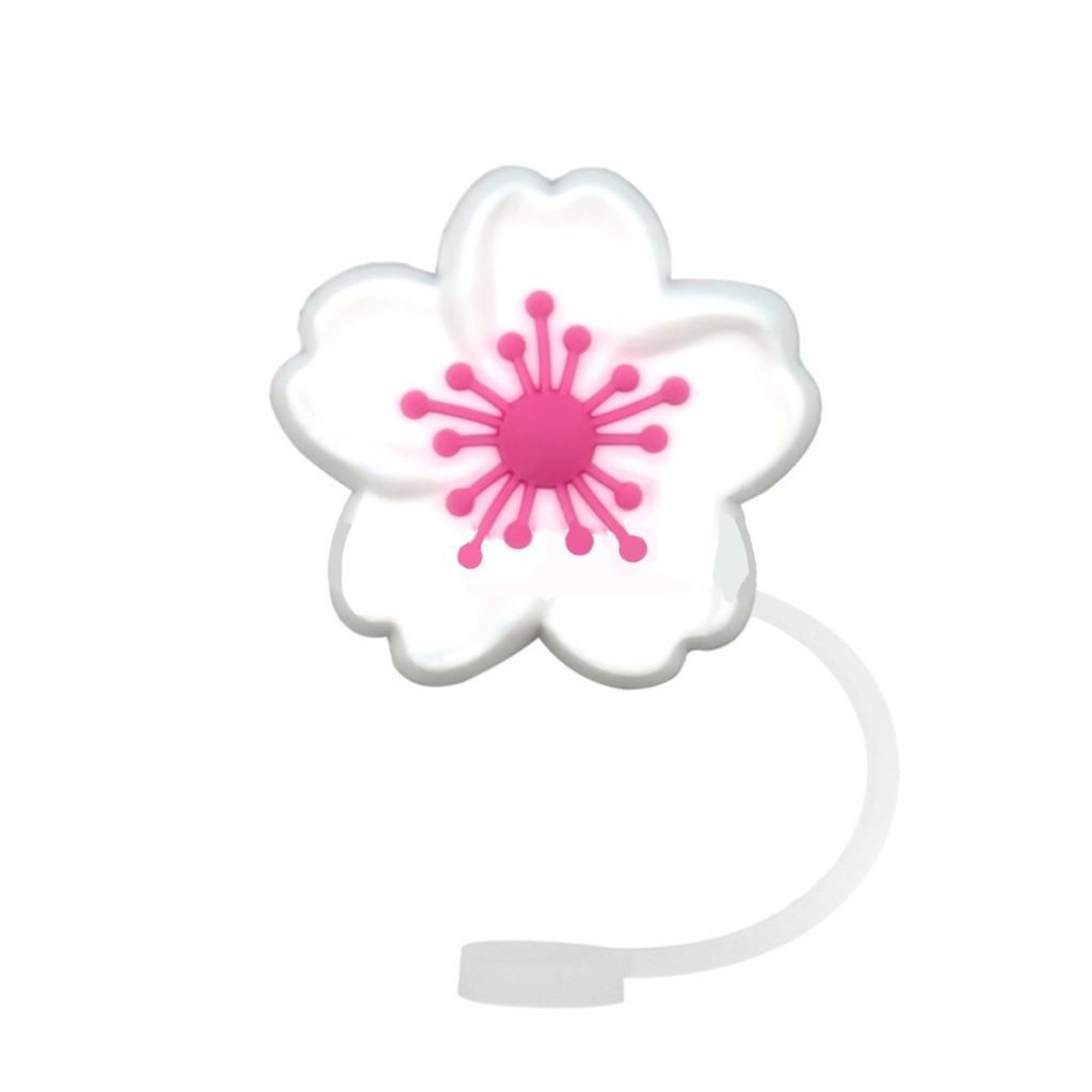 Plant Cartoon Straw Cover Straw Cap Silicone Dustplug Flower Party Straw Decoration
