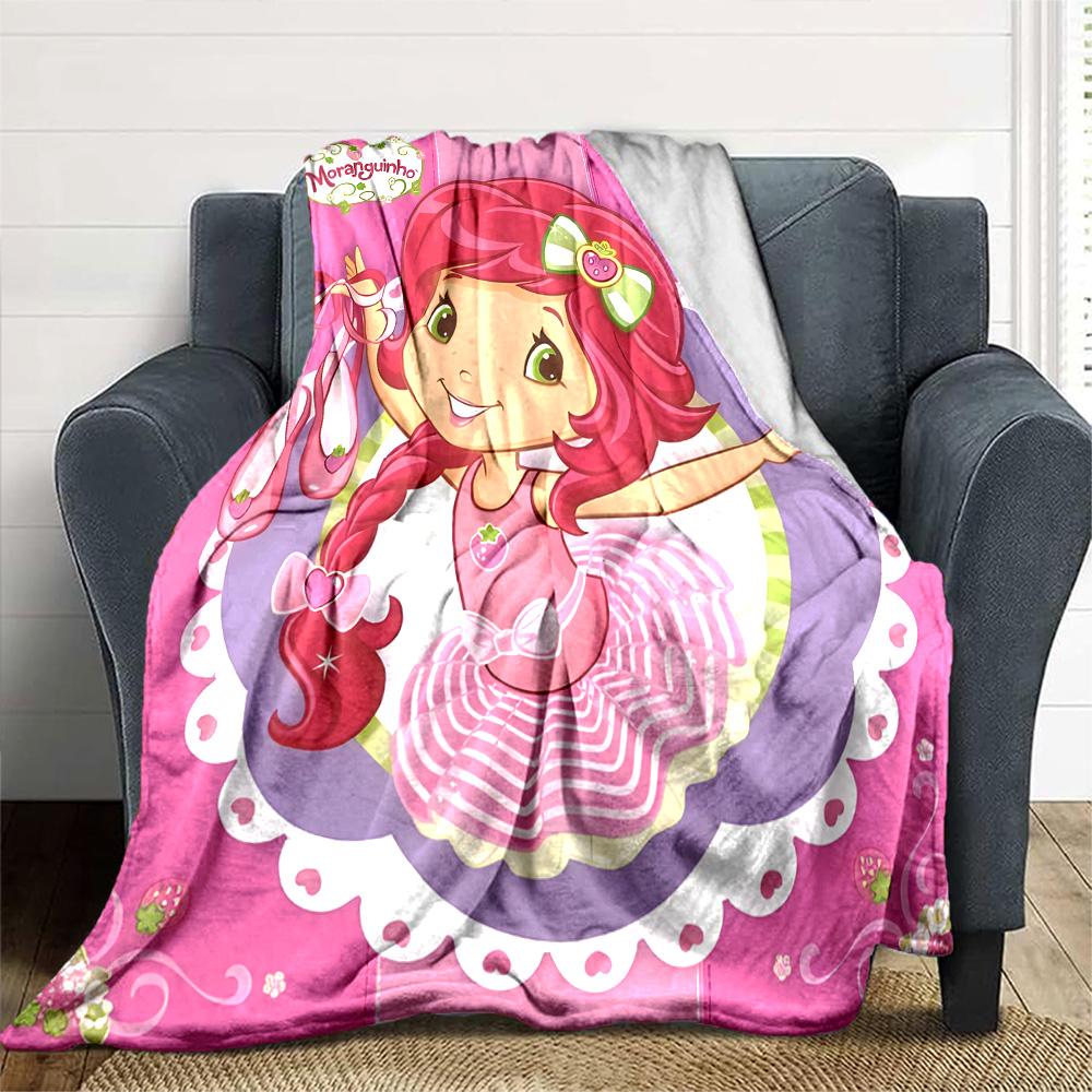 1pc Princess Strawberry12 Blanket, Gift, for Men and Women, Soft Blanket, Good for Sofa Bed Couch Travel, Lightweight Flannel Blanket