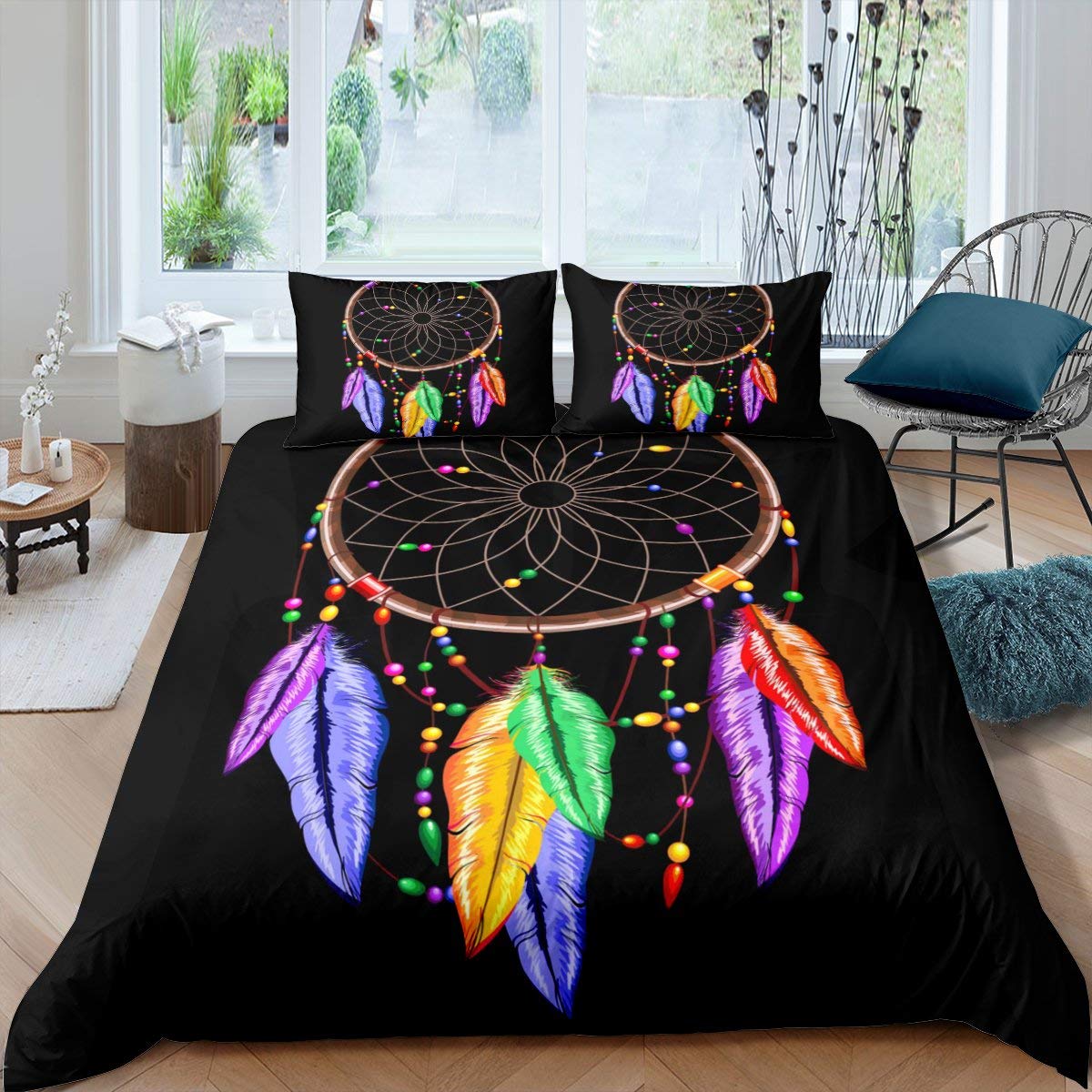 

Пододеяльник с изображением ловца снов, детский комплект постельного белья в стиле бохо-мандала, размер King Size, фиолетовый, бохо, цветочный, цыганский, 2/3 шт., пододеяльник EU single(135x200cm)