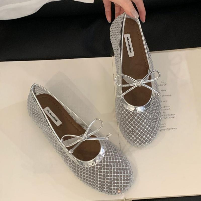 

Модные туфли Мэри Джейн с узлом-бабочкой, балетки 2025, новый стильный тренд, элегантные универсальные сандалии, полые дышащие женские балетки 40