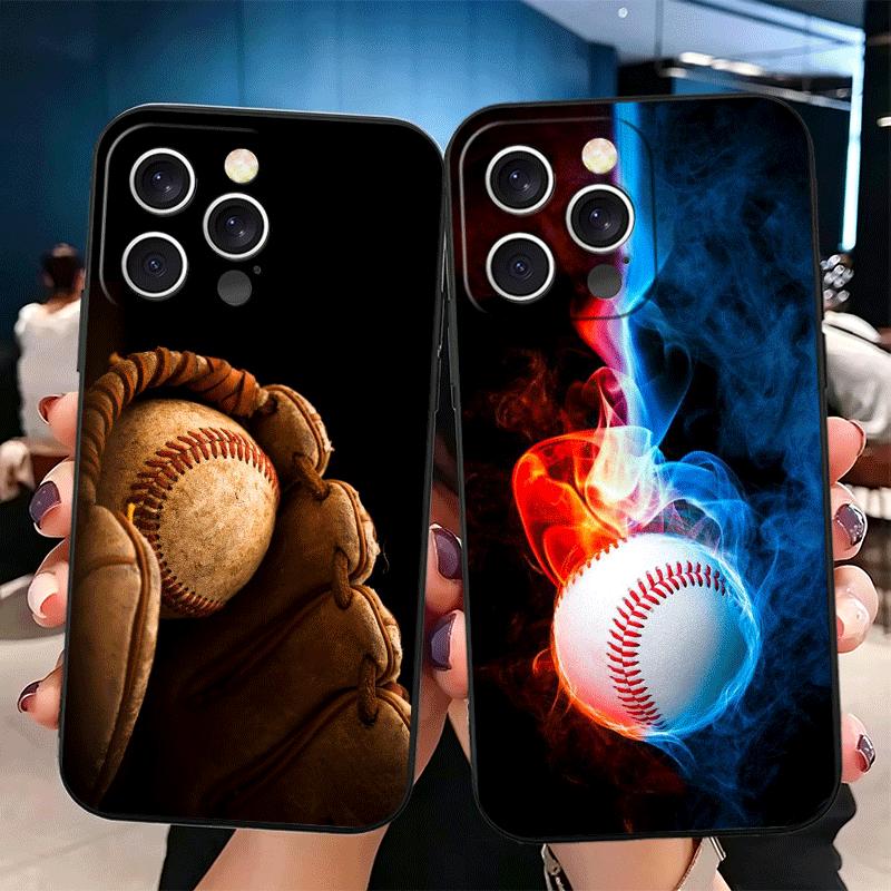 Baseball Sport Soft Phone Case for iPhone 16 16E 17 Air 15 Pro Max 14 Plus 13 Mini 11 12 7 Black Cover Back Shell