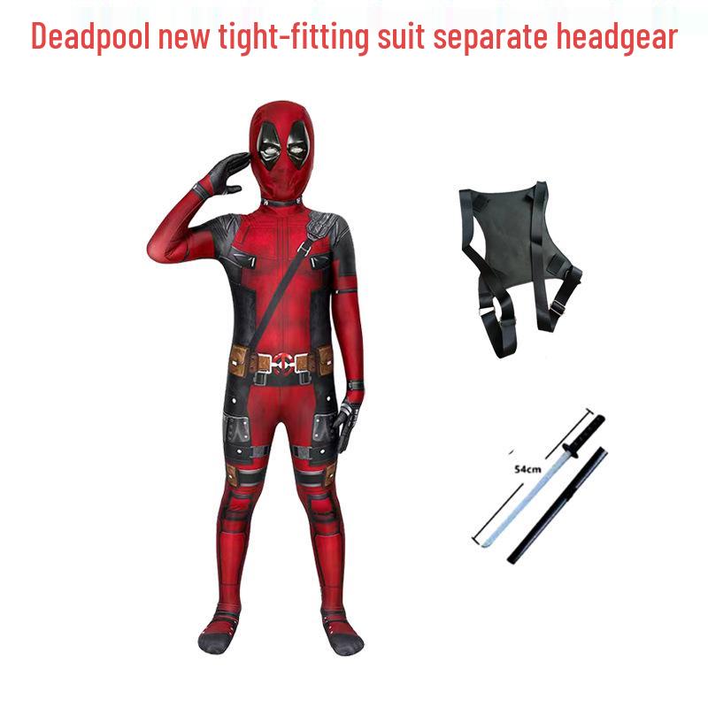 Kids' Deadpool Cosplay Jumpsuit Costume - Anime Style Performance Outfit