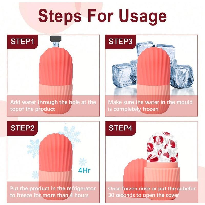 3-in-1 Facial Care Tool Kit, Ice Roller Mold, Silicone Cleansing Brush & Stainless Steel Gua Sha Set for Skin Depuffing & Cleansing