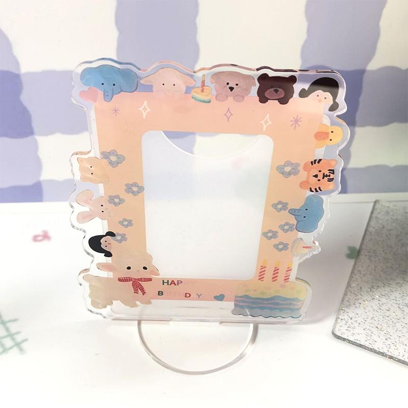 Arylic Photocard Holder 3 Inch Kawaii Photo Frame Picture Protector Card Case Idol Star Photo Binders Photo Packaging Supplies