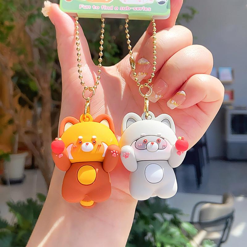 Raccoon Jinnew Puppy Resin Animal Key Holders Pendant With Closure Magnetic