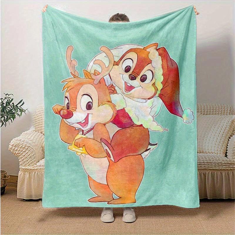 1pc, Christmas Reindeer & Santa Claus Blanket Festive Home Decor, Couch Throw Blanket, Gift for Friends, Soft Coverlet, Perfect for Bedroom,