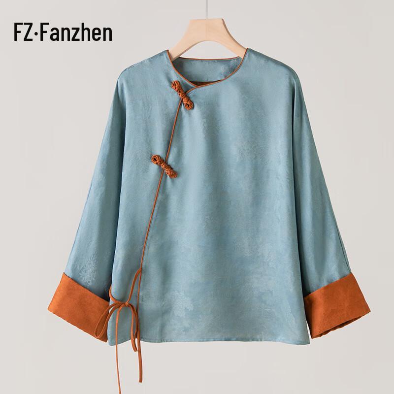 Женская рубашка Fanzhen, 100% шелк-тусса, стиль Сянъюньша, новый китайский стиль L