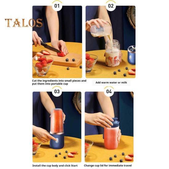 Portable Juicer Blender Fruit Juice Mixer 400ML Large Capacity BPA Free Rechargeable Wireless Electric Juicer