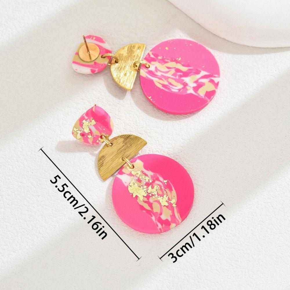 Geometric Beach Earrings Y2K Exaggerate Earrings Women Elegant Acrylic Stud Earrings  Gifts