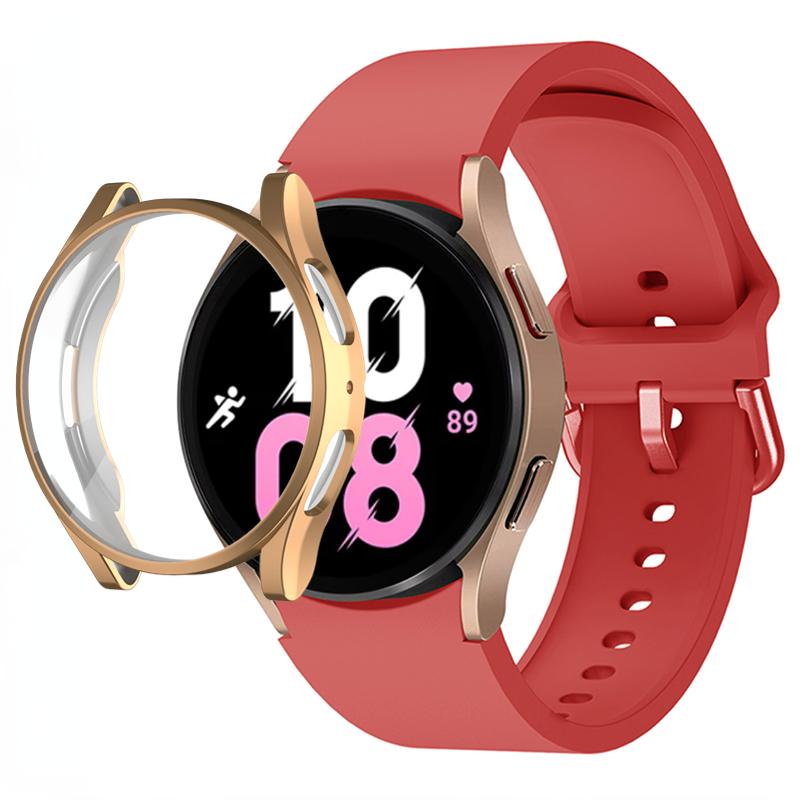 Silicone Strap+TPU Case for Samsung Galaxy Watch 5 44mm 40mm/4 44mm 40mm Sport Wristband for Samsung Watch 5/4 Protective Shell
