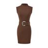 Women's Slimming Retro High-Neck Sleeveless Bodycon Dress