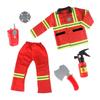 Halloween Fireman Costume Kids Fireman Ouftits Extinguisher Hatchets Washable Firefighter Dress Up Clothes for Role Play