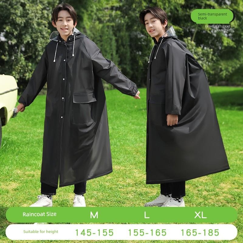 Long Junior High School Student Bicycle Kids Single Raincoat