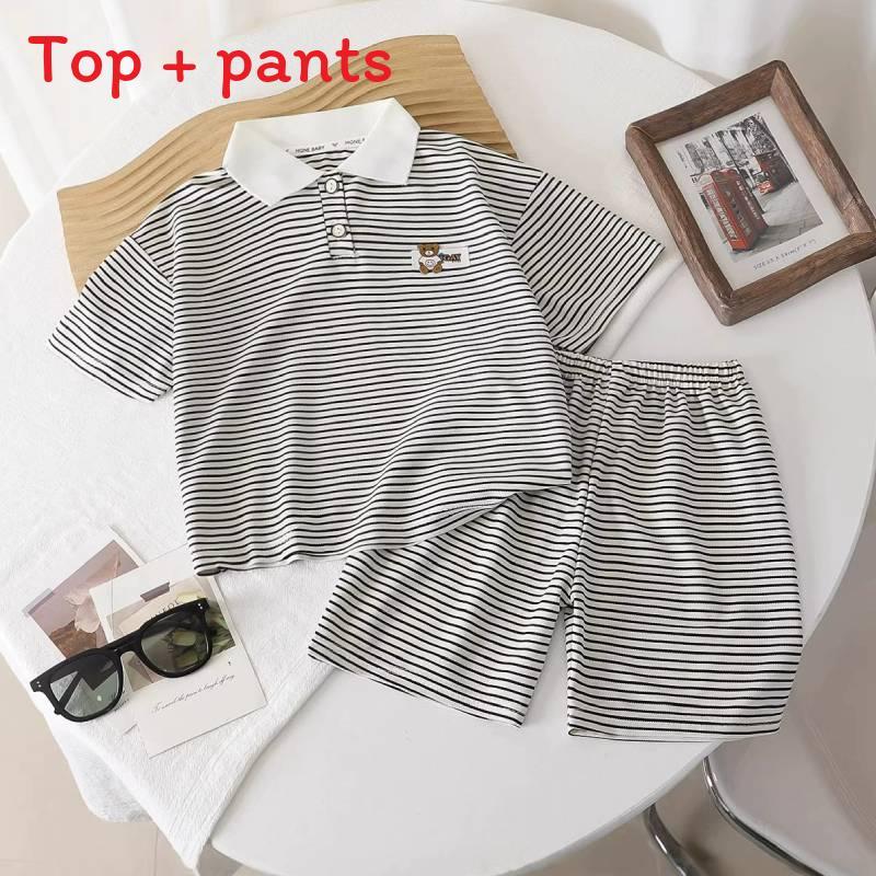 Baby Boy Summer Polo Shirt Shorts Set With Cottonlike Fabric For Toddler Playwear