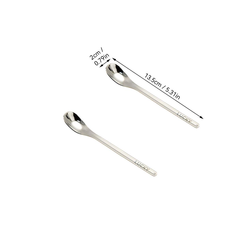 304 Stainless Steel Coffee Spoon Long Handle Stirring Spoon Reusable Ice Cream Dessert Spoon Teaspoon Kitchen Tableware
