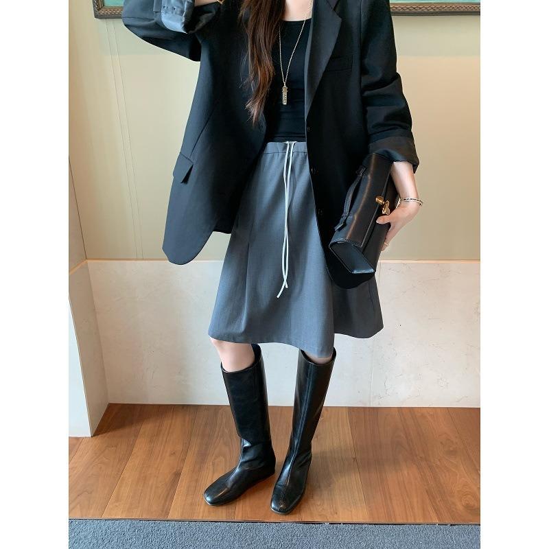 Sheepskin Version~ Grape Ma Inner Height Increase Cm Versatile Flat Boots Thin Boots Medium Tube Knight Boots Women's Boots