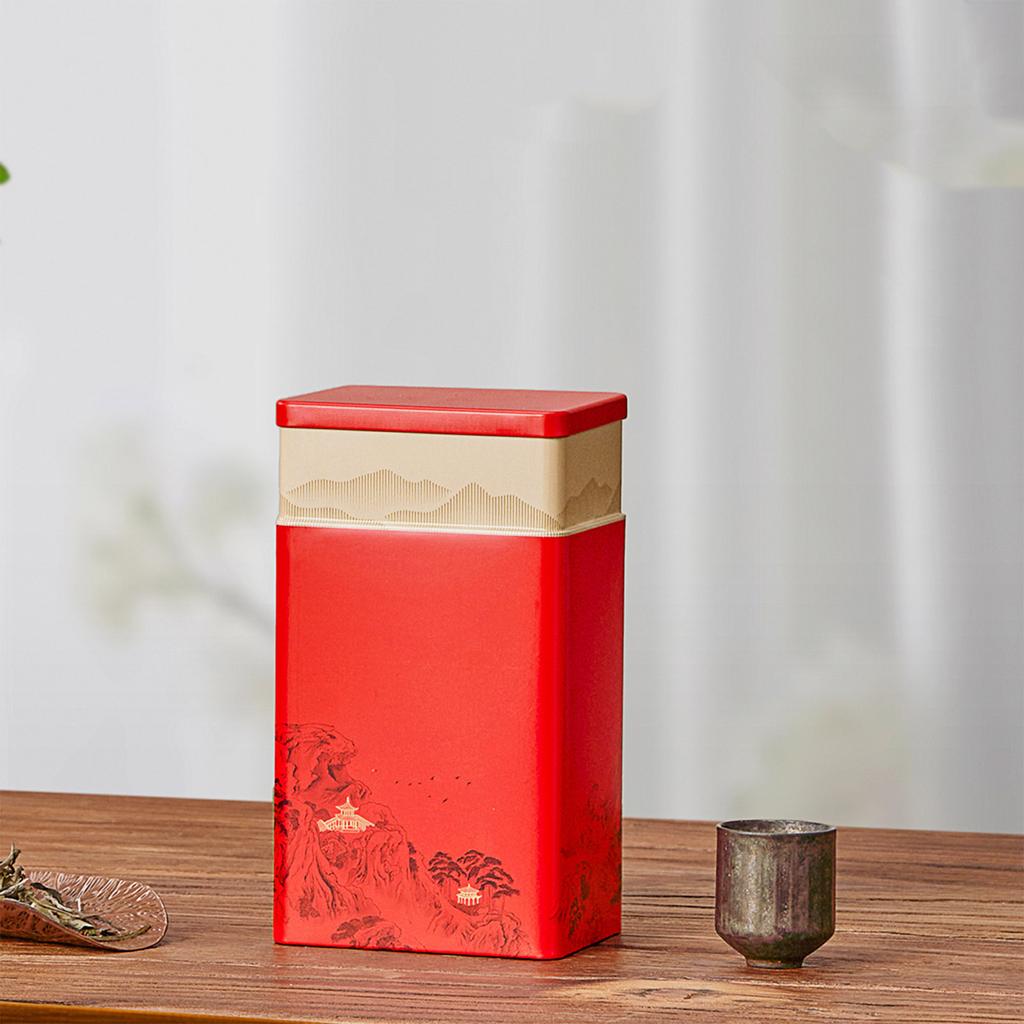 Compact Tea Container Portable Tinplate Tea Storage Box Tea Canister Tea Storage Jar Perfect for Home or Office Use