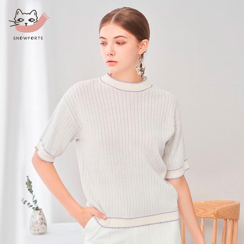 Sinoford Women s Cashmere Blend Short Sleeve Knit Top M/100