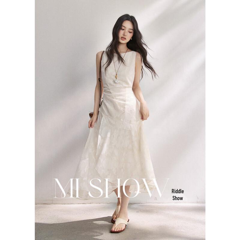 Women s Sleeveless Cut-out Fishtail Midi Dress L