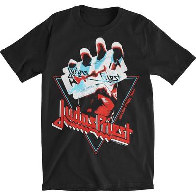Judas Priest British Steel Triangle à Main T-shirt Coupe Ajustée XX-Large Noir T-shirt Unisexe