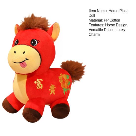 2026 Year of Horse Plush Doll Decoration Wealth Happiness Lucky Symbol Horse Doll Chinese