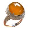 Imitation Natural Chalcedony Ice Type Full Color Red Jadeite Egg Surface Ring Women's Inlay Silver-plated Fashion