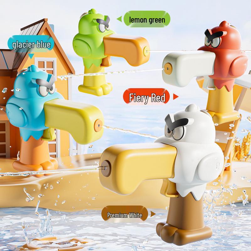 In-Stock Cartoon Eagle Water Gun: Press-Type Handheld Dual Pistols for Kids