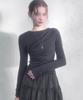 VIVACIOUS Briier Shirring Drape Tee_4 Colors