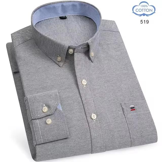 100% Reine Baumwolle Oxford Hemden für Herren Langarm Kariertes Hemd Gestreiftes Männliches Business Karriertes Rotes Hemd Herren Designer Kleidung 7XL