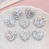 10Pcs New Cute Cartoon Silver Heart Series Flat Back Ornament Jewelry Bows Accessories