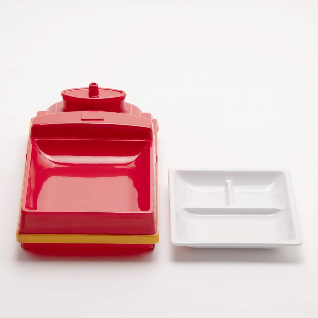 Endo Shoji TKG Children's Lunch Plate, Red, Melamine, Removable Plate, Dimensions (W x D x H): 300 x 150 x 80 mm, Weight: 0.580 kg, Cute Plate for Fun