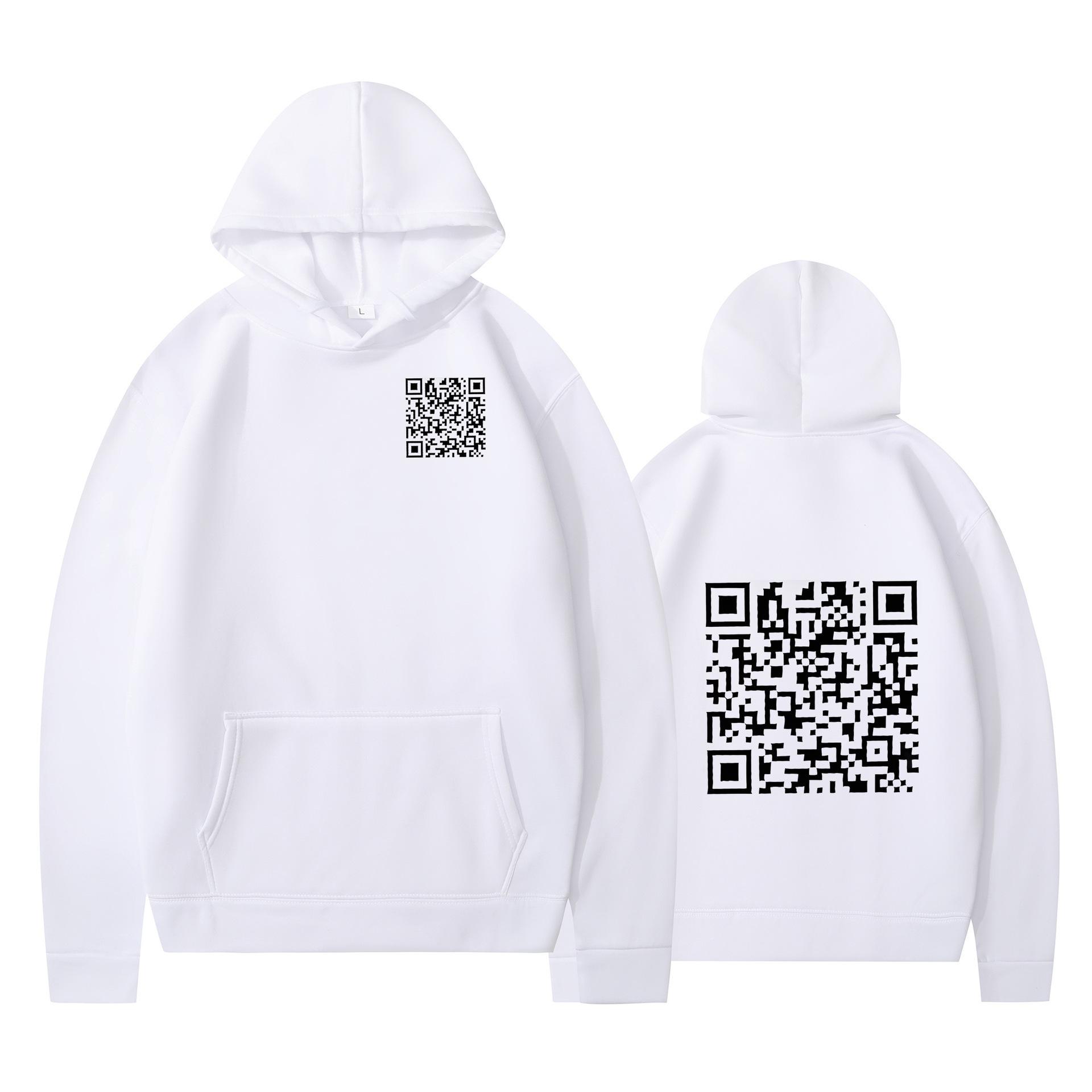 2025 новый смешной QR-код ******** мужской и женский худи-свитшот розыгрыш QR-код S
