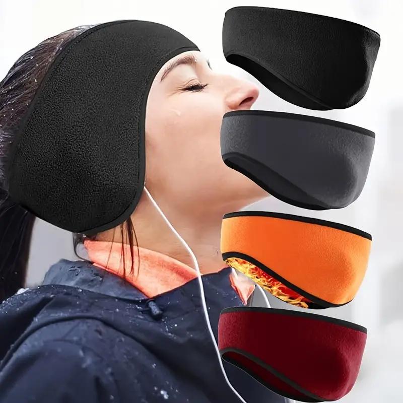 Winter Thermal Headband Ear Warmer Mask Button Design for Yoga Basketball Running Hiking Outdoor Sports Windproof Ear Cover