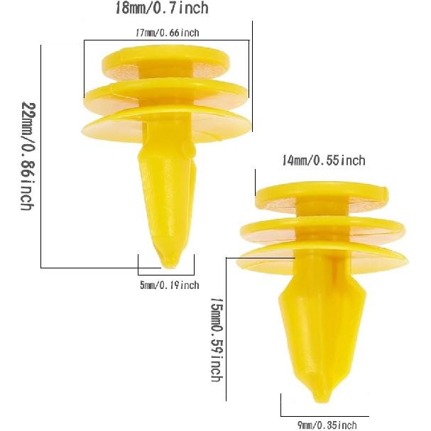 Door Panel Fastener Push Type Retainer Clip Nylon For Grand Cherokee (Pack Of 50)