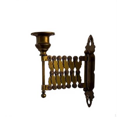 Extendable Wall Candle Holder Includes Accordion Arm Sconce Vintage Brass Candlestick