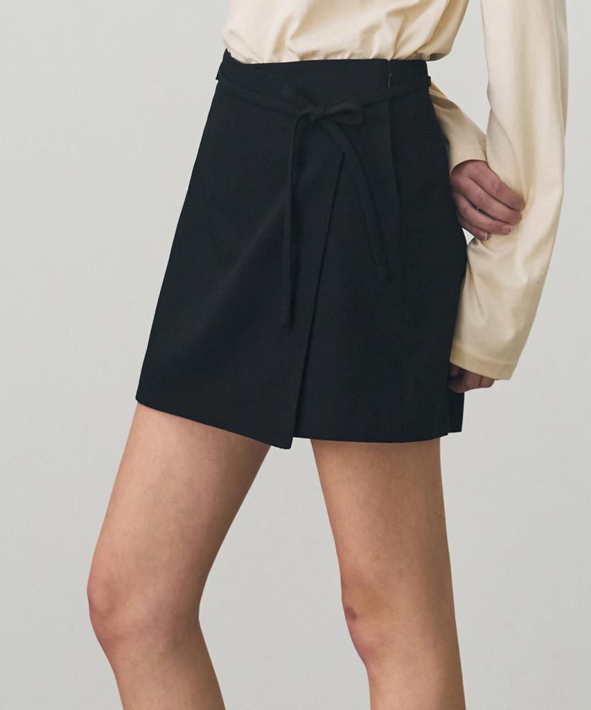 Deuloupisumeon Softie Wool String Wrap Skirt Pants [Black]