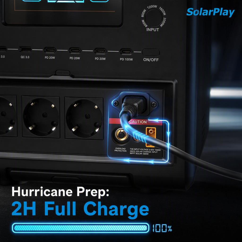 Solarplay 3600W Portable Power Station 3840Wh Solar Generator Certified Home Backup 30% ITC Eligible Battery