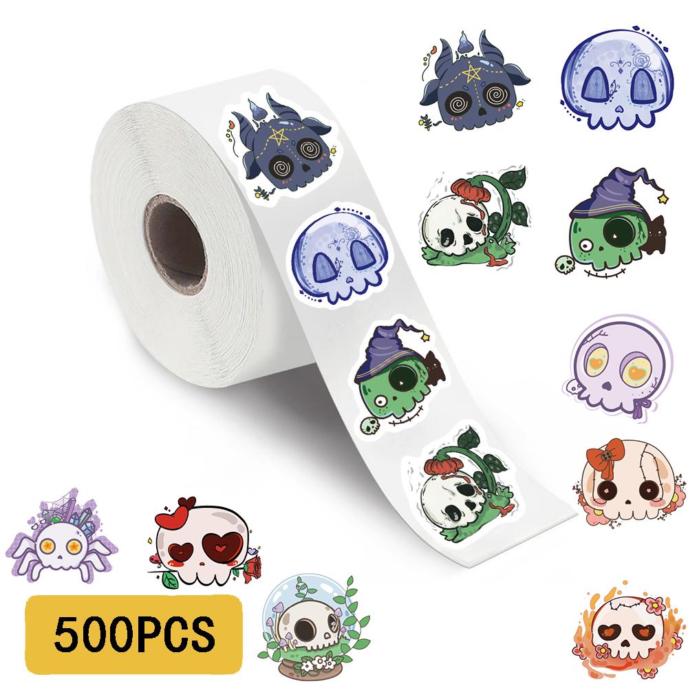 

500PCS Halloween Groovy Roll Stickers Notebook Scrapbooking Account Laptop Luggage Living Coffee Phone Art Picture Stickers