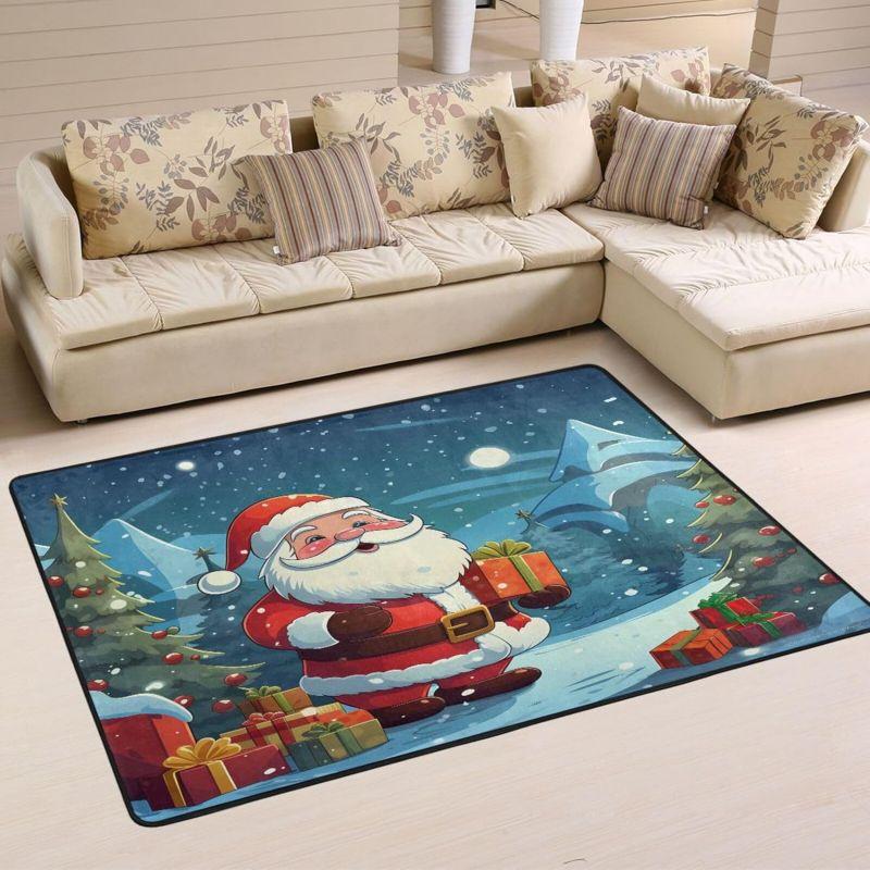 Christmas Carpet for Living Room Home Decoration Large Rugs Santa Claus Kids Room Children Bedroom Bedside Mats New Year Gifts