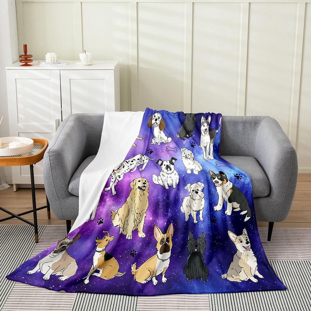 Colorful Cat Pattern Throw Blanket Cute Cartoon Design for Living Room Sofa Decor KidsRoomStyle Gift for Her 150x100
