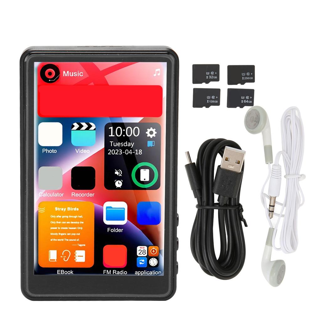 Portable MP3 Player 1000mAh Battery Bluetooth MP3 Player 4 Inch Full Multifunction Support Recording for Travel