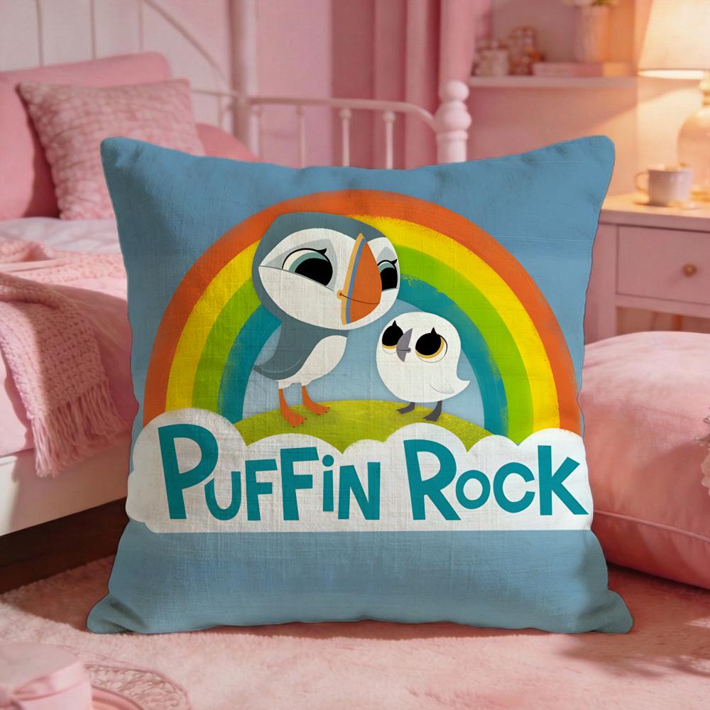 Cute Anime PPuffin Rock Cushion Cover Premium Comfort Reversible Pillow Cove Two In One Design For Any Room Car Interior