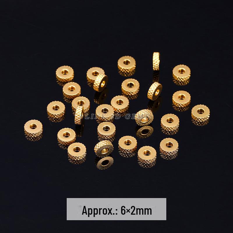 Jingde Stainless Steel Hammer Bamboo Tube Spacer Beads & O Buckle DIY Jewelry Accessories.