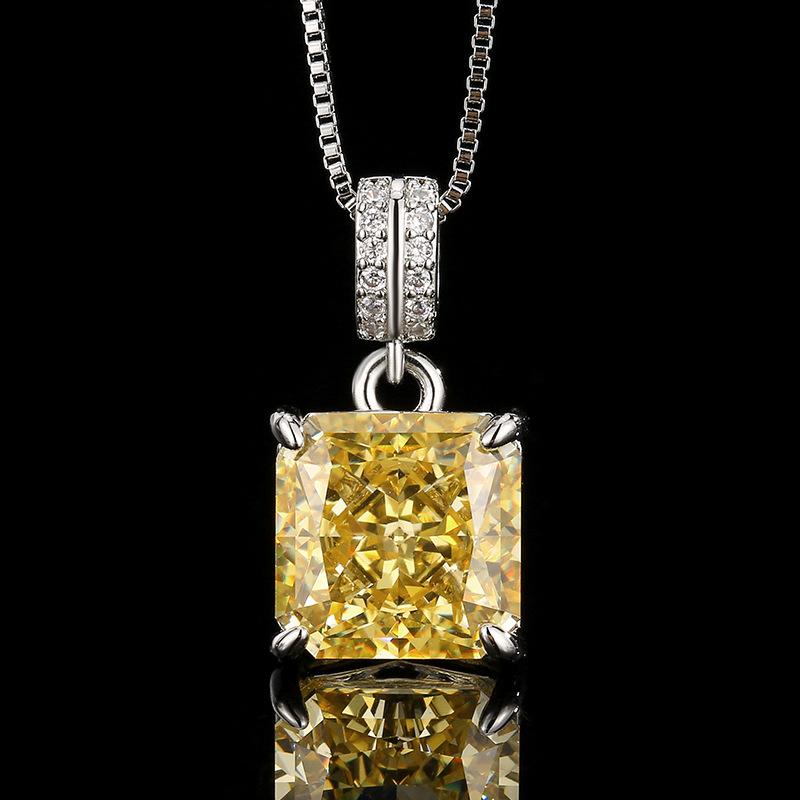 Jewelry Set Earrings Rings Necklaces Square High Carbon Diamonds Ice Flower Cut Fashionable Luxurious Women's