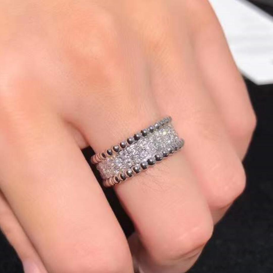 Sale Gifts New 2023 Top Quality Hot Brand Classic Europe Luxury Jewelry Rings For Women Full Zircon Rose Gold Engagement Wedding