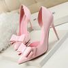 Scarpe con Tacco Alto a Punta da Donna Dolci Tacchi Stiletto con Fiocco Scarpe Singole da Donna Moda Comode Scarpe da Donna Svuotate