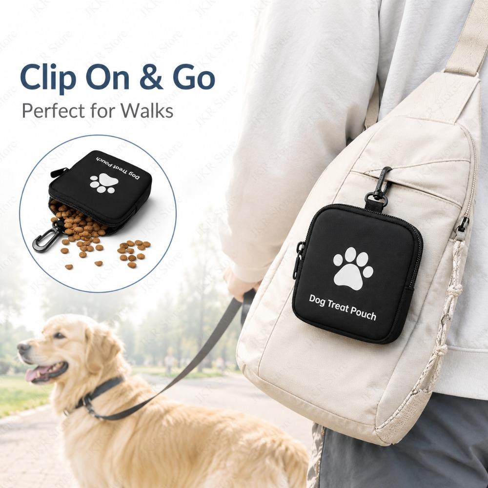 Outdoor Dog Treat Bag Portable Training Food Pouch Snack Pocket for Puppy Walking Obedience Reward Holder Pet Supply Use Clip