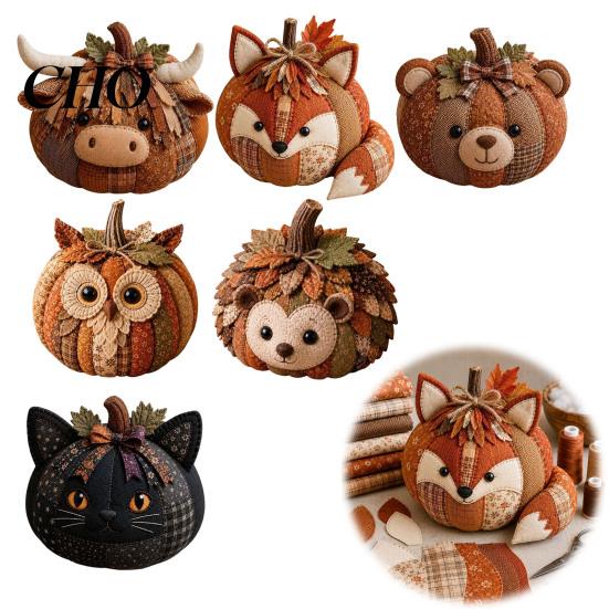 Beginner Sewing Patterns Animal Pumpkin Patchwork Kit, DIY Fox Cat Owl Craft Set Cute Kit for Adults, Home Fall Decoration Fabric Projects