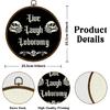 KLYTINK Gothic Skull Round Wall Art,Dark Humor-Live Laugh Lobotomy-Canvas Hanging Decor, Punk Rock Alternative Quote Sign for Bedroom, Office, Dorm