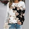 2025  Autumn and winter new fashion round neck long sleeve printed elegant casual loose hoodie